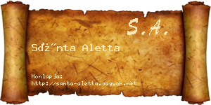 Sánta Aletta névjegykártya